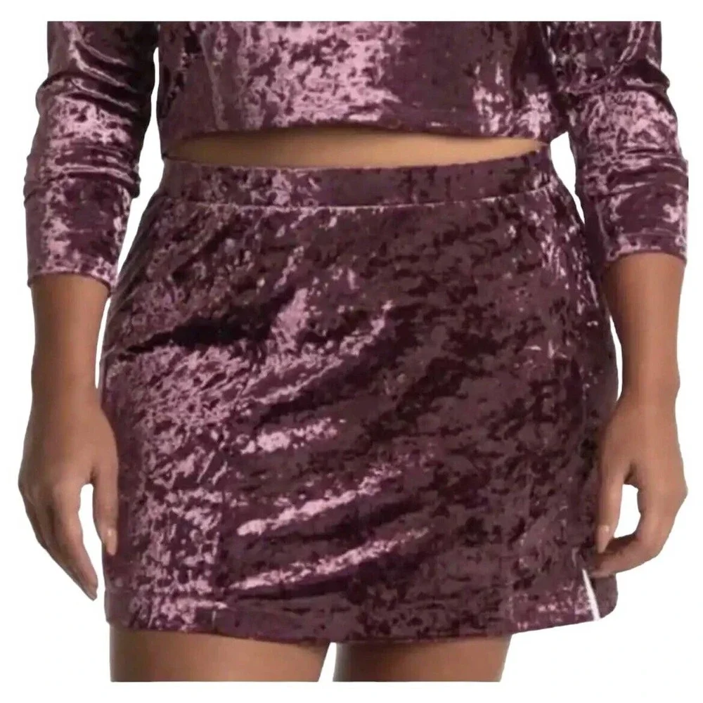 New Nordstrom Abound Crushed Velvet Velour Mini Retro 90s Y2K Skirt Black S - Picture 11 of 11